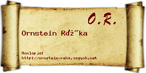 Ornstein Réka névjegykártya